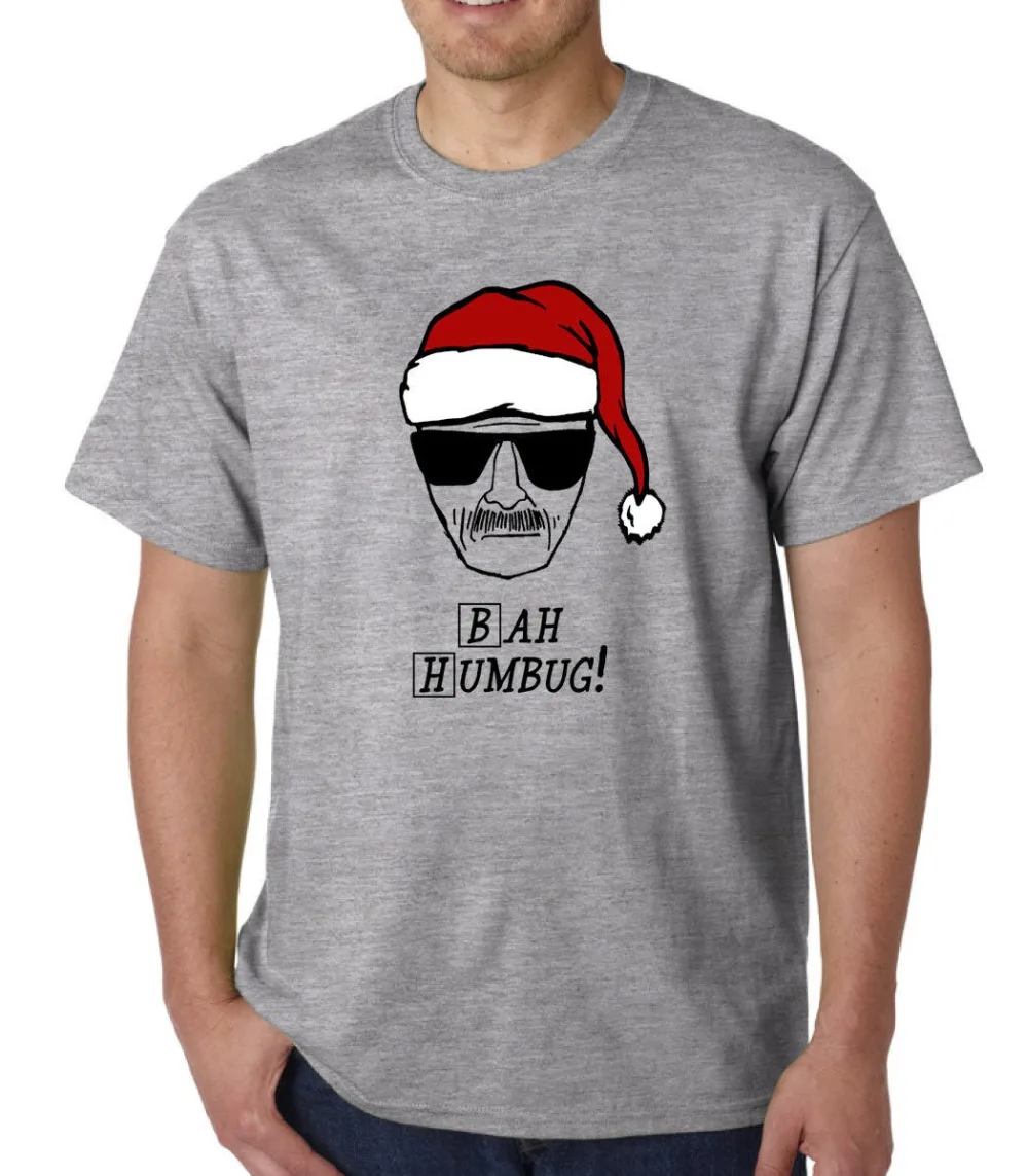 Мужская футболка Bah Humbug Breaking Bad Повседневная с круглым вырезом забавными цитатами