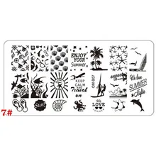 Новое поступление, 1 шт. в партии, 6*12 см пластины для ногтей DIY изображения Konad шаблоны для дизайна ногтей Трафаретный Маникюр Салон Красота Н...(China)