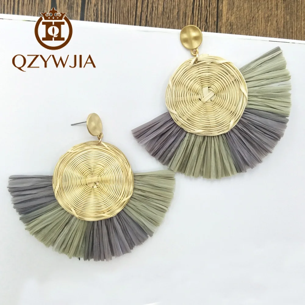 2019 Newest Fashion Jewelry sector Straw bamboo Statement Earrings Bijoux Rainbow Colorful Raffia Big Earring for Summer
2019 Newest Fashion Jewelry sector Straw bamboo Statement Earrings Bijoux Rainbow Colorful Raffia Big Earring for Summer
