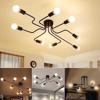 Ceiling Lights 4/6/8 head E27 industrial Ceiling Lights iron dining kitchen bar Ceiling lamp holder fixture
Ceiling Lights 4/6/8 head E27 industrial Ceiling Lights iron dining kitchen bar Ceiling lamp holder fixture