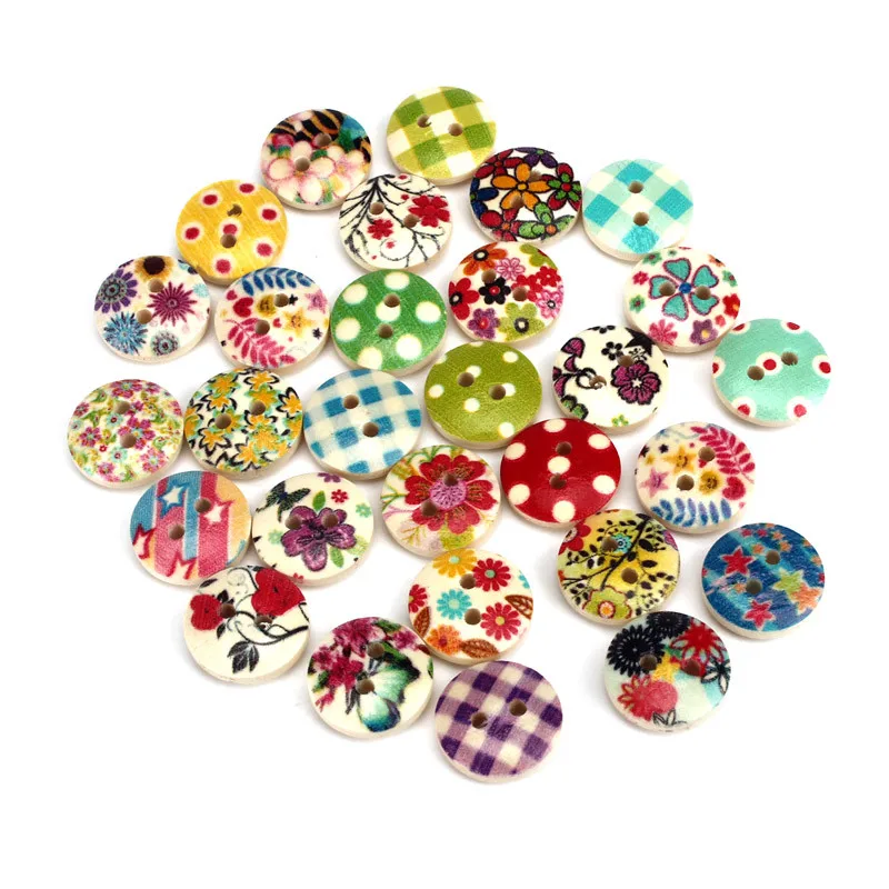 100Pcs Mixed Wooden Buttons 2 Holes Printing Scrapbooking Decorative Buttons for Needlework Sewing Accessories botones F22#5
100Pcs Mixed Wooden Buttons 2 Holes Printing Scrapbooking Decorative Buttons for Needlework Sewing Accessories botones F22#5