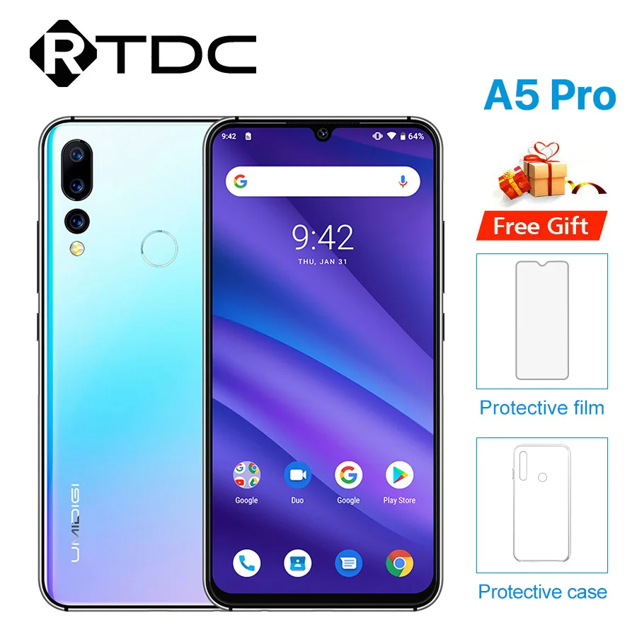 Global Version UMIDIGI A5 PRO Android 9.0 Octa Core 6.3'' FHD+ Waterdrop 16MP Triple Camera 4150mAh 4GB RAM 4G Mobile Phone
Global Version UMIDIGI A5 PRO Android 9.0 Octa Core 6.3'' FHD+ Waterdrop 16MP Triple Camera 4150mAh 4GB RAM 4G Mobile Phone
