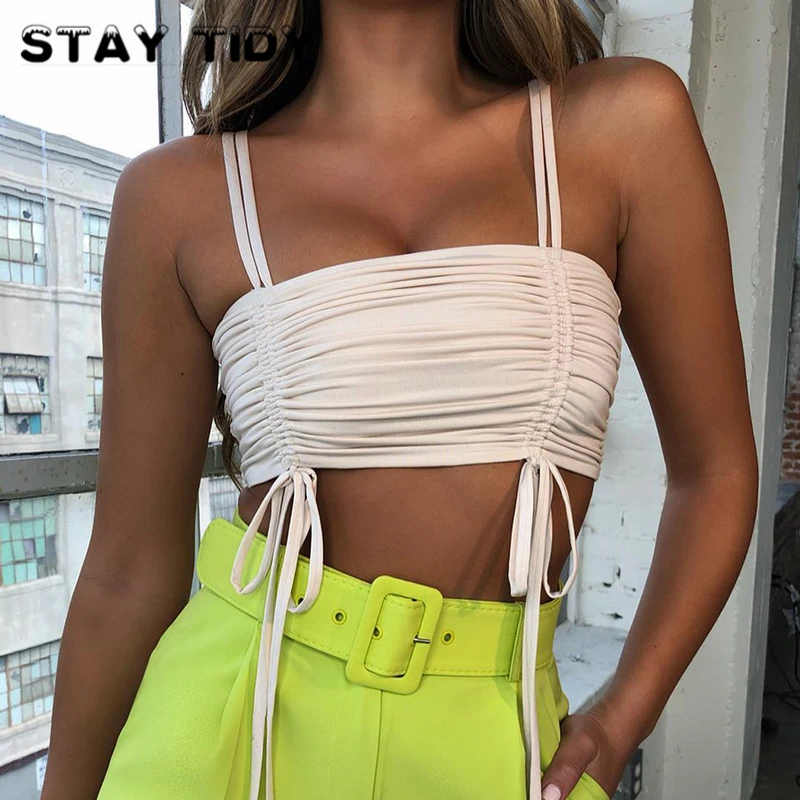 STAY TIDY Lace Up Drawstring Slim Crop Tops 2019 Summer Women Spaghetti Straps Slash Neck Camisole Tops Sexy Party Bodycon Camis
STAY TIDY Lace Up Drawstring Slim Crop Tops 2019 Summer Women Spaghetti Straps Slash Neck Camisole Tops Sexy Party Bodycon Camis