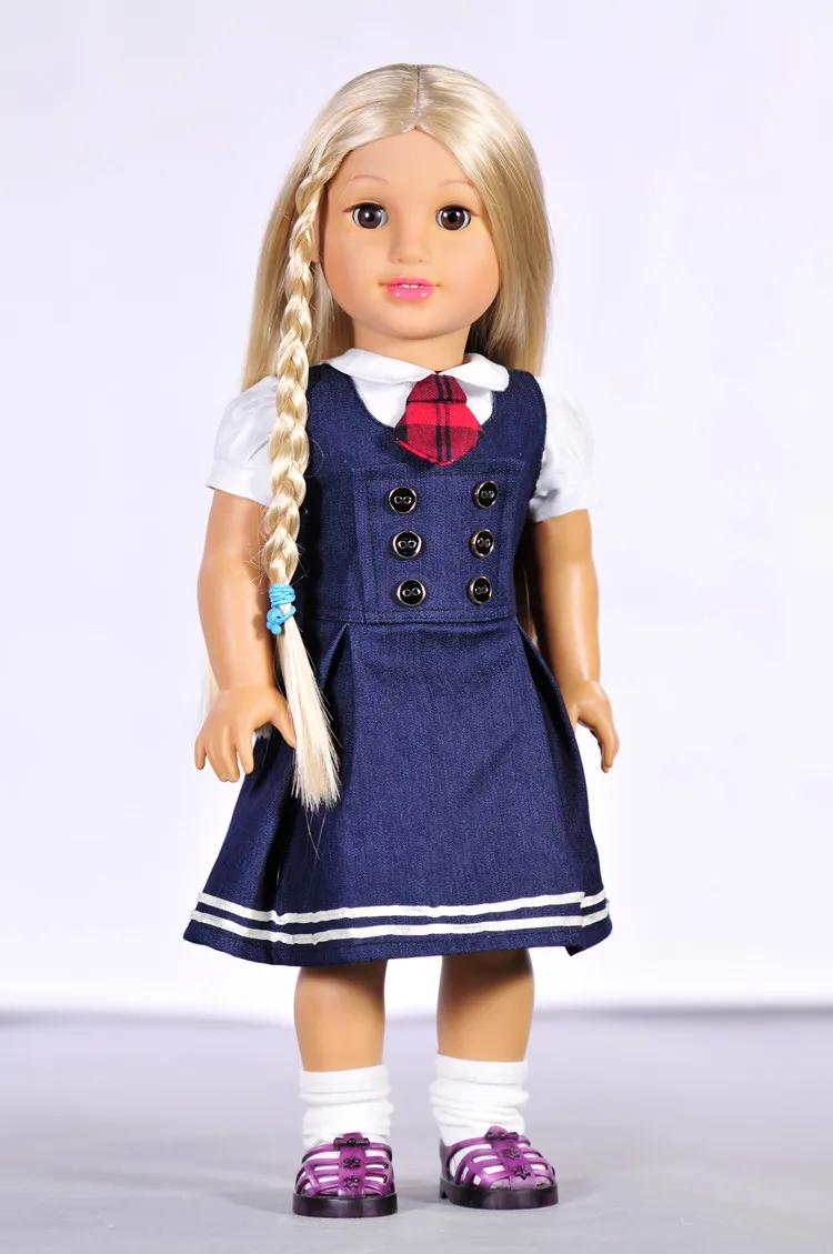 plaid dress Clothes for dolls fits 45 cm American Girl doll and Zapf baby born doll 9