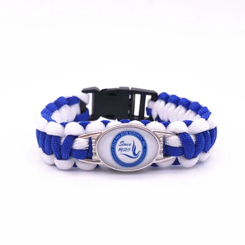 Custom Greek Letters Sorority ZETA PHI BETA 18*25mm Glass Charm Survival Paracord Bracelets & Bangles For Man Woman 1PCS/LOT
Custom Greek Letters Sorority ZETA PHI BETA 18*25mm Glass Charm Survival Paracord Bracelets & Bangles For Man Woman 1PCS/LOT