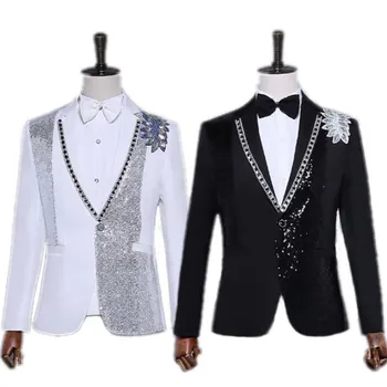 HO 2020 shiny piece of black and white set auger blazer costumes blazer Host dress stage singer
HO 2020 shiny piece of black and white set auger blazer costumes blazer Host dress stage singer
