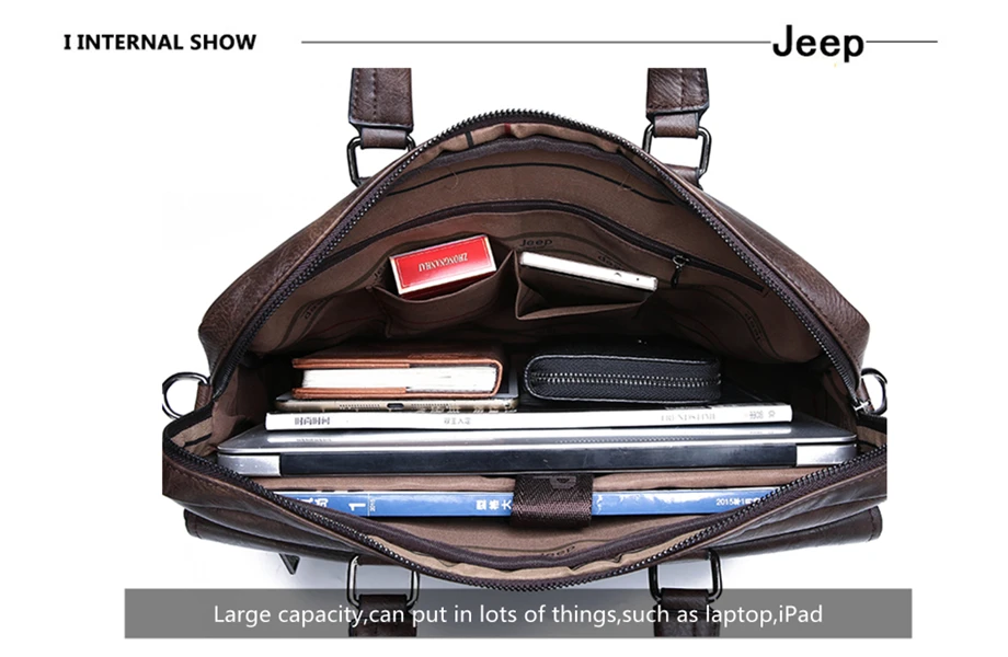 JEEP BULUO Men Briefcase Bag High Quality Business Famous Brand Leather Shoulder Messenger Bags Office Handbag 13.3 inch Laptop JEEP BULUO Men Briefcase Bag High Quality Business Famous Brand Leather Shoulder Messenger Bags Office Handbag 13.3 inch Laptop