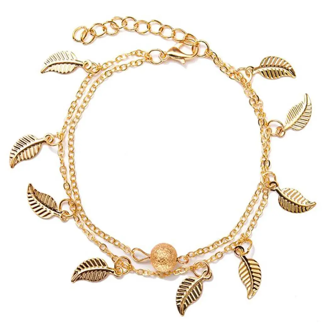 Women Fashion Leaf Shape Pendant Link Chain Anklet Casual, Street, Party, Club, etc Jewelry Beads 18+5cm Gift
Women Fashion Leaf Shape Pendant Link Chain Anklet Casual, Street, Party, Club, etc Jewelry Beads 18+5cm Gift