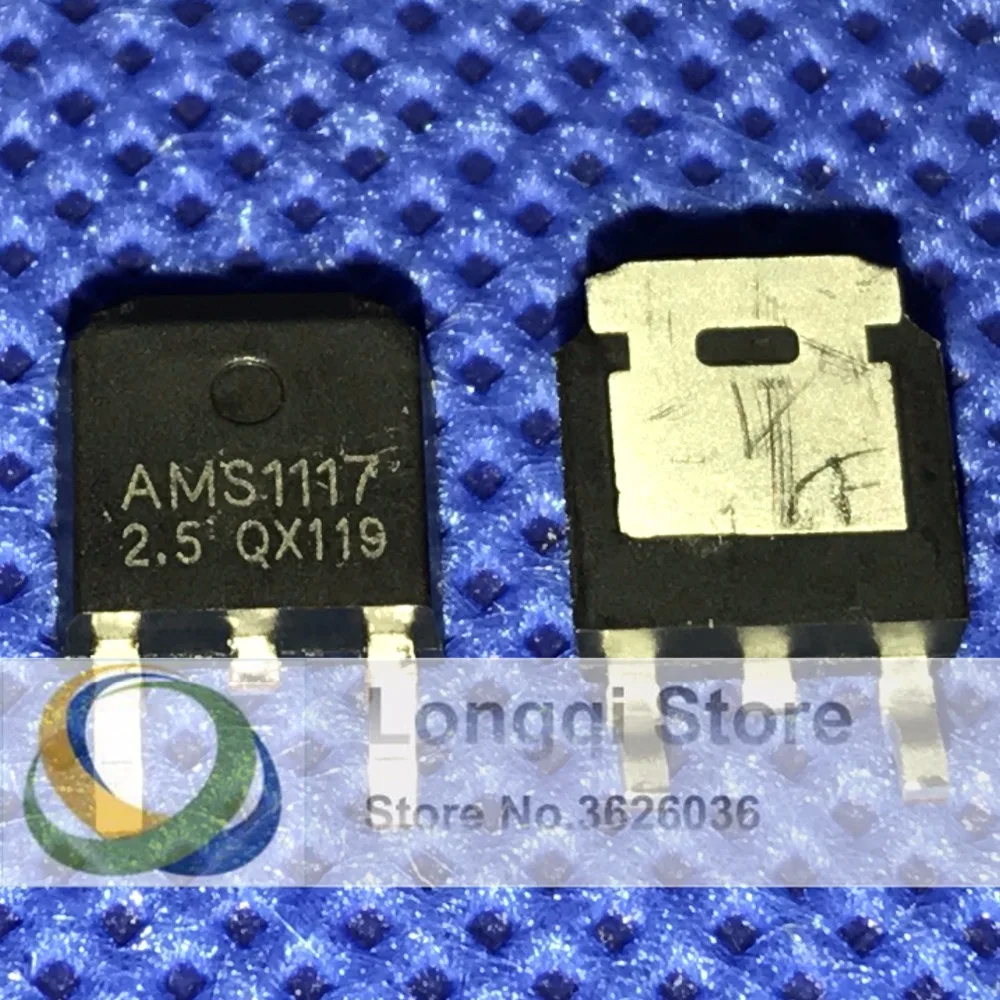 10 шт. AMS1117 2.5V 1117 2 5 в TO 252 SOT 1A Регулируемый фиксированный линейный регулятор с