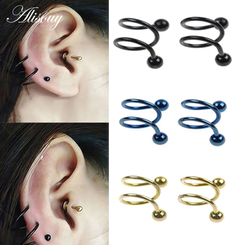 Alisouy 1PCS 16G~1.2mm 7 Color Double Twister Spiral Ear Cartilage Hedix Piercing Helix Piercing Nose Ring Body Jewelry ear plug
Alisouy 1PCS 16G~1.2mm 7 Color Double Twister Spiral Ear Cartilage Hedix Piercing Helix Piercing Nose Ring Body Jewelry ear plug