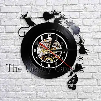 Funny Rat Vinyl Record Wall Clock 3D Animal Clocks Adorable Mouse And Cheese Game Nursery Wall Decor For Children Room
Funny Rat Vinyl Record Wall Clock 3D Animal Clocks Adorable Mouse And Cheese Game Nursery Wall Decor For Children Room