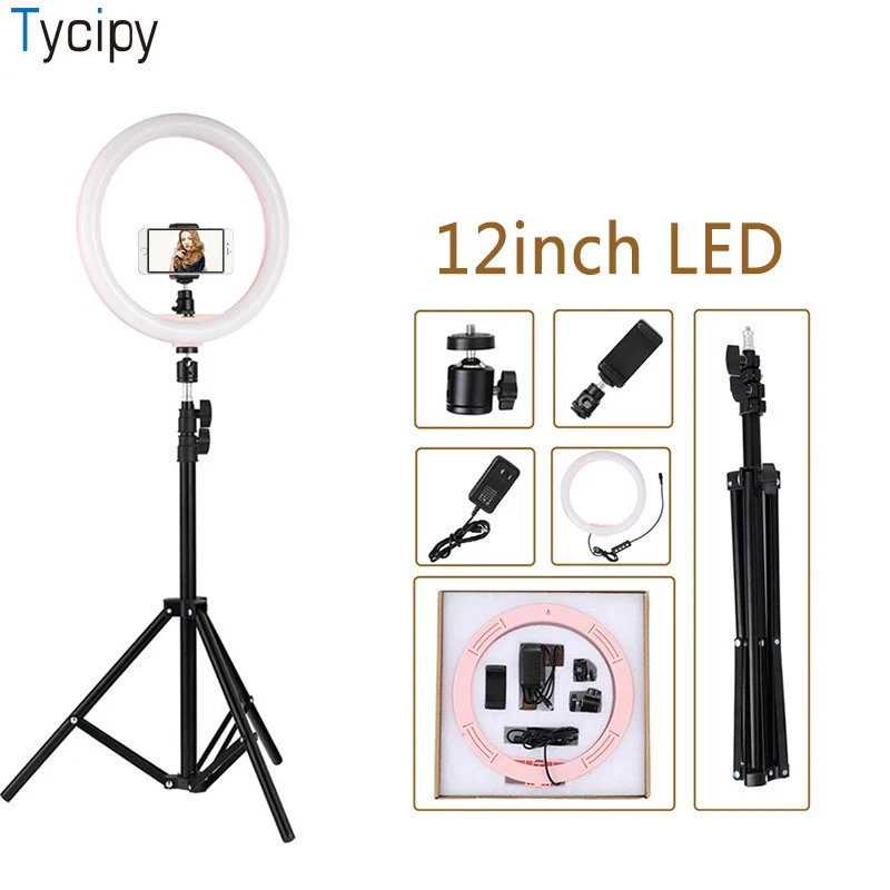 Tycipy 12'' Ring Light LED Photography Selfie Light Photo Camera Video Soft Light with 1.1m Tripod Phone Clip for Make Up Live
Tycipy 12'' Ring Light LED Photography Selfie Light Photo Camera Video Soft Light with 1.1m Tripod Phone Clip for Make Up Live