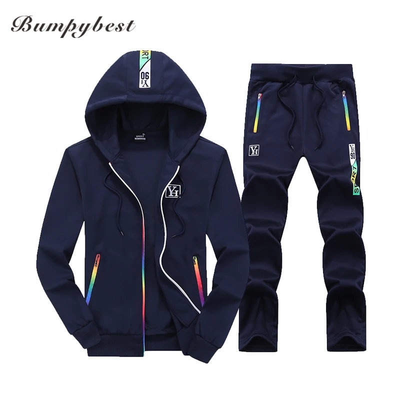 Bumpybeast спортивный костюм Мужская толстовка на молнии кардиган брюки костюмы