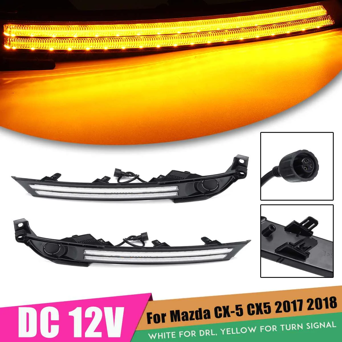 1pair Car DRL 12V LED Daytime Running Light Fog Lamp for Mazda CX-5 CX5 2017 2018 w/Fog Light Bezel Dynamic Turn Signal Relay
1pair Car DRL 12V LED Daytime Running Light Fog Lamp for Mazda CX-5 CX5 2017 2018 w/Fog Light Bezel Dynamic Turn Signal Relay