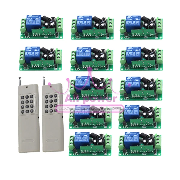 12 Receiver+ 2 Transmitter Wireless 315MHZ DC 12V 1 Channel Remote Control Switch Relay Output 150m controller
12 Receiver+ 2 Transmitter Wireless 315MHZ DC 12V 1 Channel Remote Control Switch Relay Output 150m controller