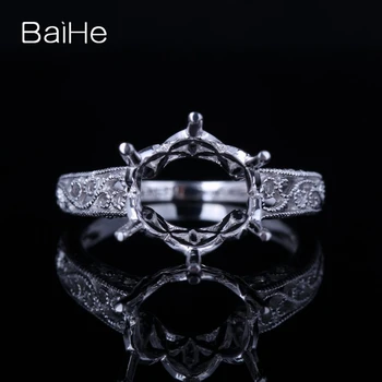 BAIHE Solid 14K White Gold Ring Semi Mount Cubic Zirconia Fine Jewelry Vintage Round Filigree Milgrain Prong Setting Women Ring
BAIHE Solid 14K White Gold Ring Semi Mount Cubic Zirconia Fine Jewelry Vintage Round Filigree Milgrain Prong Setting Women Ring