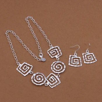 N925 Silver color Jewelry Set Square Thread Necklace Earrings Two-piece Set Simple Fashion Geometry Ballroom Set S428
N925 Silver color Jewelry Set Square Thread Necklace Earrings Two-piece Set Simple Fashion Geometry Ballroom Set S428