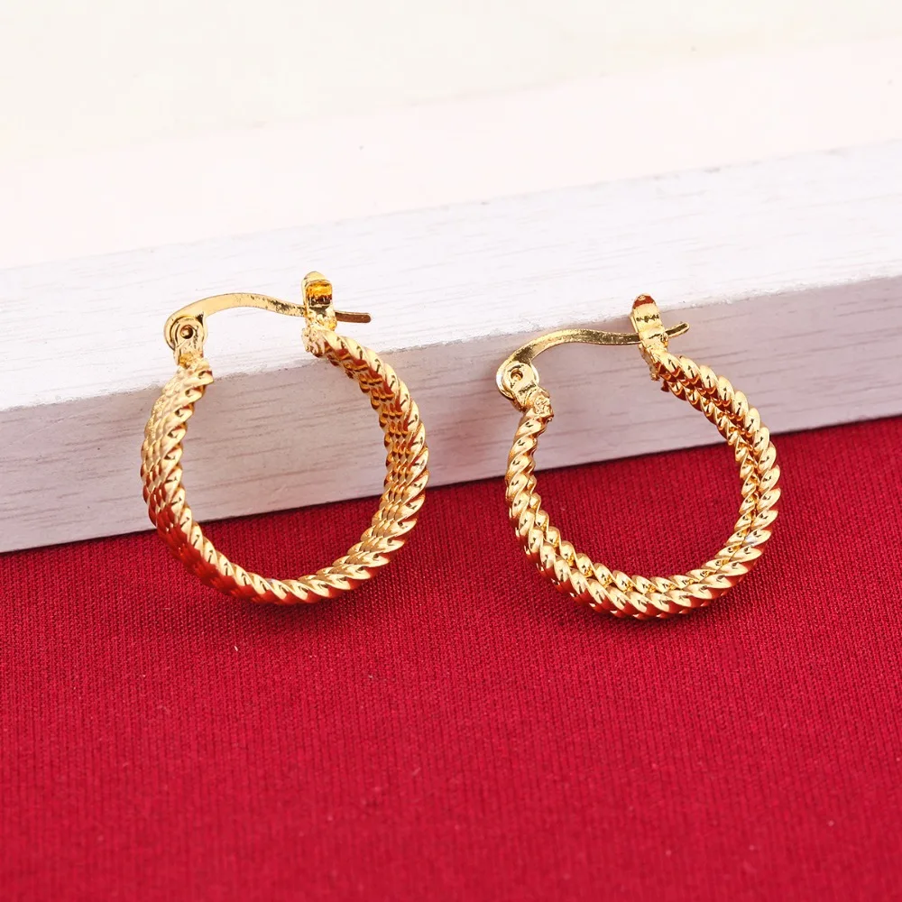 Greek Huggie Earrings 24K Gold Color Earings For Women Girls Ethnic Jewelry Wedding Party Cool Fashion Sale
Greek Huggie Earrings 24K Gold Color Earings For Women Girls Ethnic Jewelry Wedding Party Cool Fashion Sale