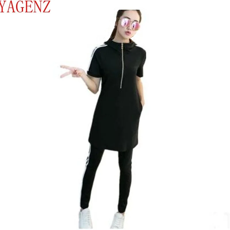 Yagenz Европейский стиль 2017 Летняя одежда новые спортивные костюм комплект хан