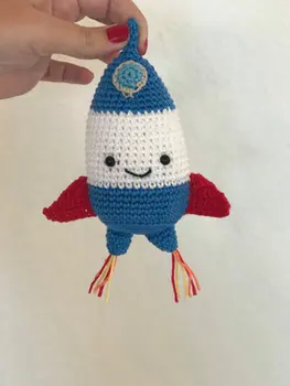 Rocket ship baby crochet rattle Spaceship baby Birth gift
Rocket ship baby crochet rattle Spaceship baby Birth gift