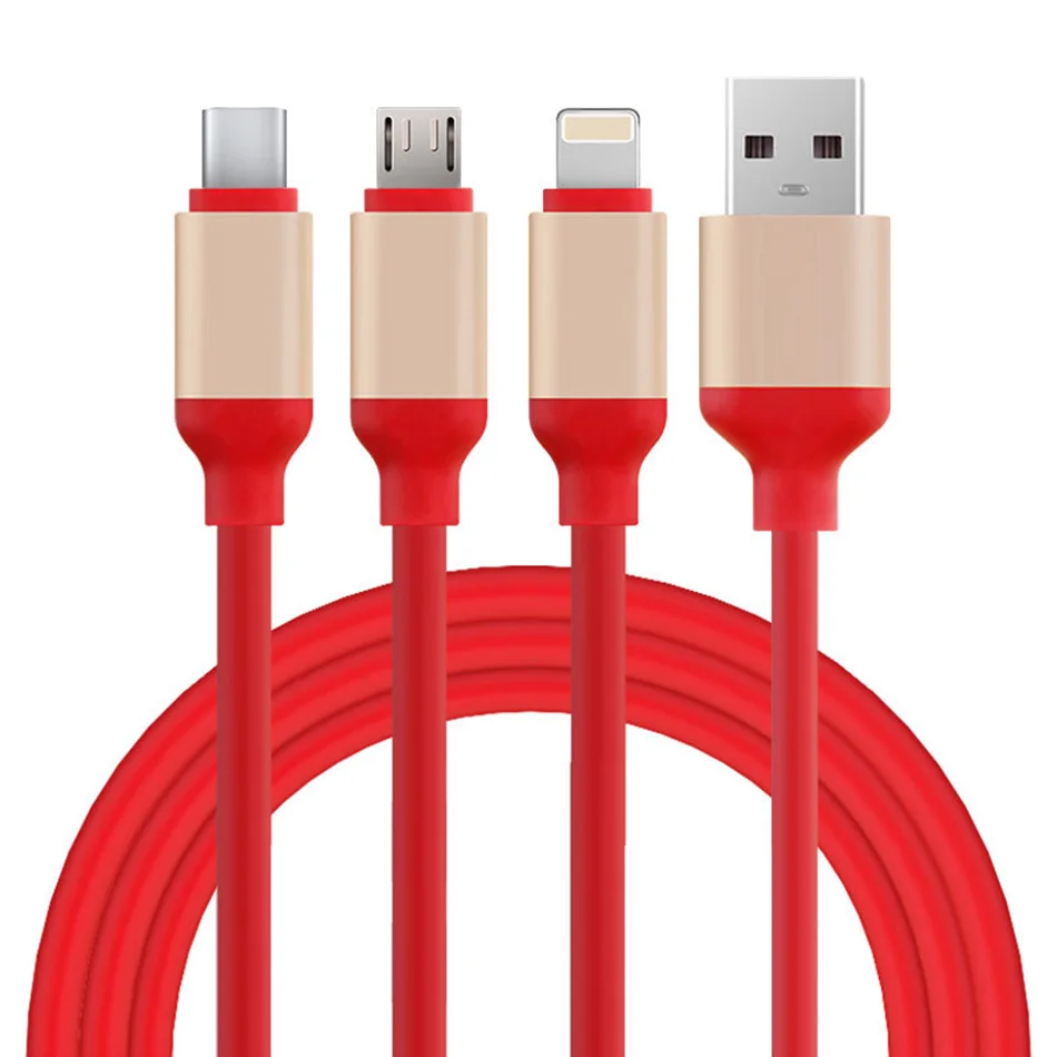NOHON Micro USB Type-C 8 pin 3 2 in 1 Charger Cord For iPhone 7 8 6 6S Plus X iOS Android For Samsung Xiaomi Fast Charger Cables (1)