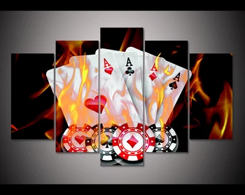 HD print 5 pieces poker on fire canvas wall art print painting for living room wall decor modern home decor wall art
HD print 5 pieces poker on fire canvas wall art print painting for living room wall decor modern home decor wall art