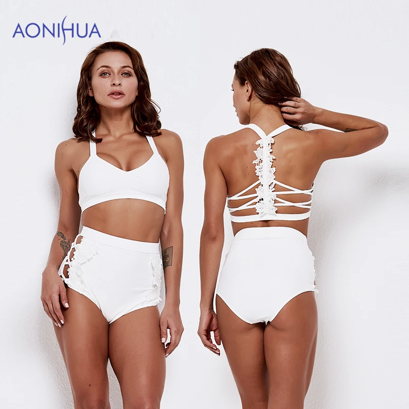 AONIHUA Solid Color Swimming Suit For Women Two Piece High Waist Triangle Body Suits Beach Batching Suit Swim Wear
AONIHUA Solid Color Swimming Suit For Women Two Piece High Waist Triangle Body Suits Beach Batching Suit Swim Wear