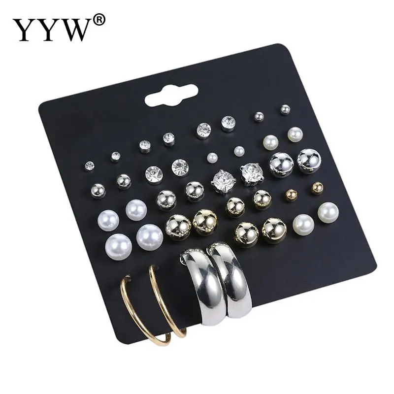 20pairs/Lot Simulated Pearl Earrings Set For Women Metal Ball Earring Big Circle Studs Bijoux Femme Pendientes Oorbellen 2019
20pairs/Lot Simulated Pearl Earrings Set For Women Metal Ball Earring Big Circle Studs Bijoux Femme Pendientes Oorbellen 2019