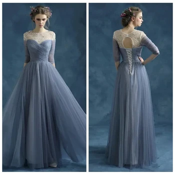 Sheer O-Neck Half Sleeves A-Line Prom Dresses Tulle Beaded Crystal Long Lace Up Back 2019 Modest Evening Party Gowns Pleated
Sheer O-Neck Half Sleeves A-Line Prom Dresses Tulle Beaded Crystal Long Lace Up Back 2019 Modest Evening Party Gowns Pleated