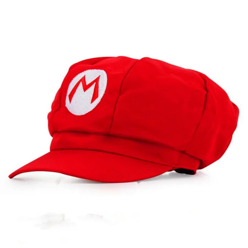 New-Super-Mario-Cotton-Caps-hat-Red-Mario-and-luigi-cap-2-colors-Anime-Cosplay-Halloween