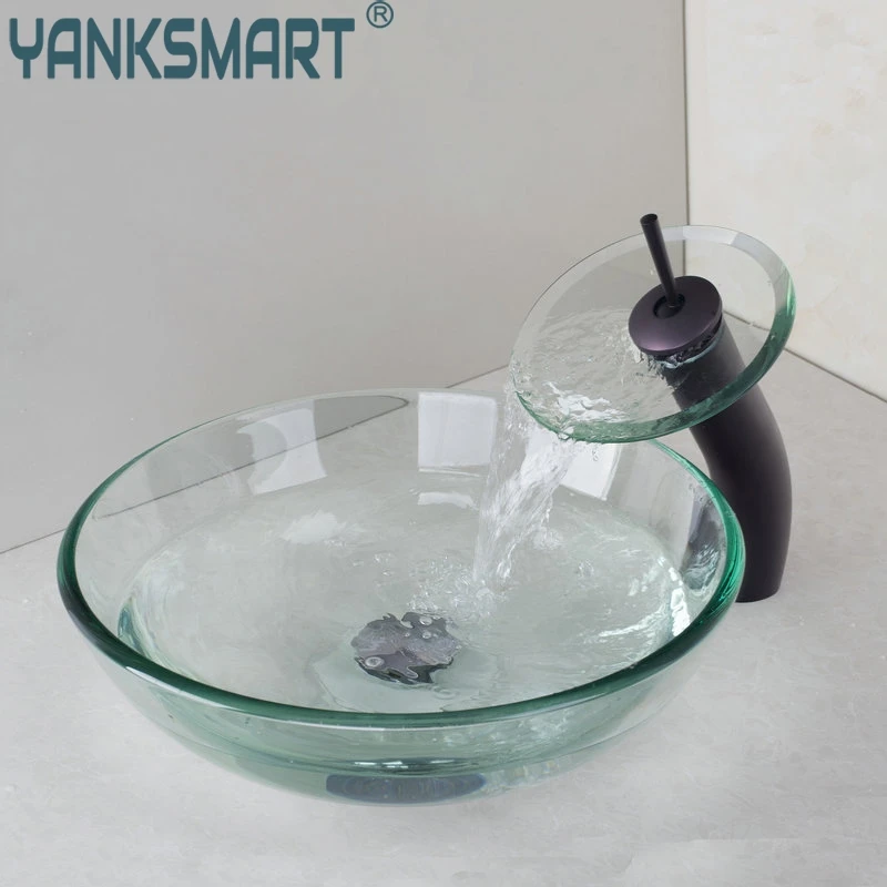 Раковина YANKSMART, раковина с маслом, прорезиненный Бронзовый Водопад, смеситель с закаленным стеклом, раковина для ванной комнаты, набор
Раковина YANKSMART, раковина с маслом, прорезиненный Бронзовый Водопад, смеситель с закаленным стеклом, раковина для ванной комнаты, набор