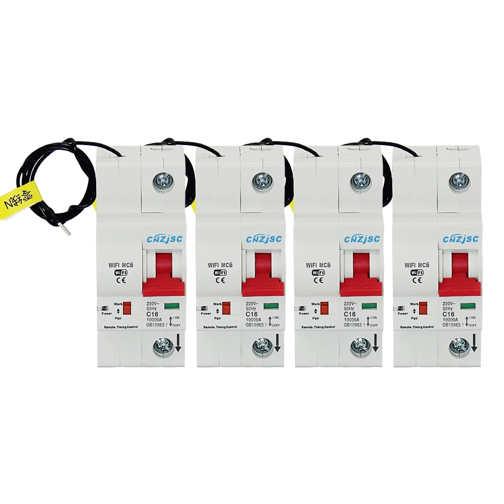 4PCS 1P WiFi remote control Smart Circuit Breaker overload short circuit protection with Alexa and Google for Smart home
4PCS 1P WiFi remote control Smart Circuit Breaker overload short circuit protection with Alexa and Google for Smart home