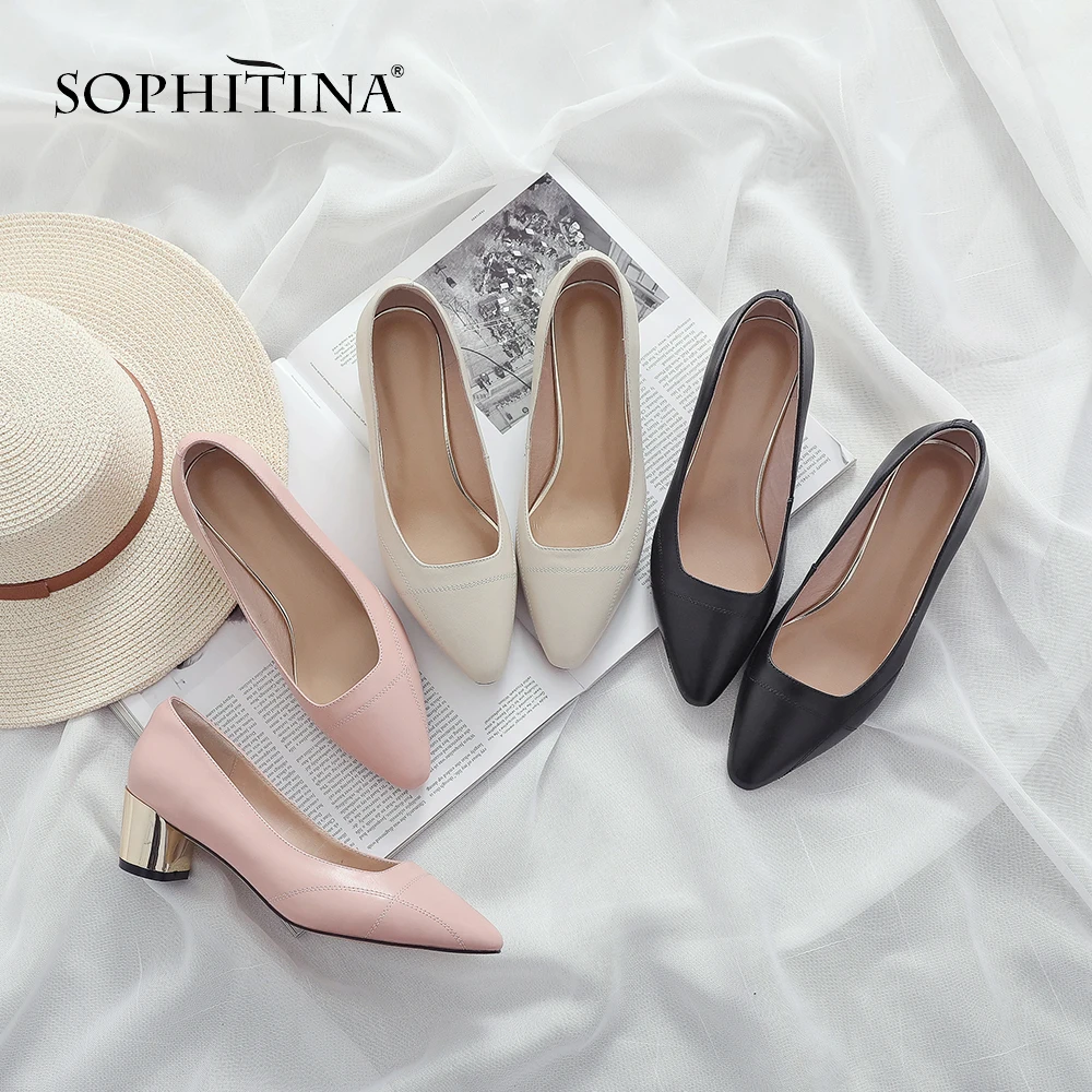 SOPHITINA Fashion Shallow Pumps Genuine Leather Career Slip-on Spring Shoes Handmade Round Heel Concise New Women's Pumps SO88
SOPHITINA Fashion Shallow Pumps Genuine Leather Career Slip-on Spring Shoes Handmade Round Heel Concise New Women's Pumps SO88
