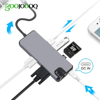 8 in 1 USB C Hub HDMI 4K, USB-C to RJ45 Gigabit Ethernet, VGA Port, Type C Hub Power Delivery, SD TF Card Reader for Macbook Pro
8 in 1 USB C Hub HDMI 4K, USB-C to RJ45 Gigabit Ethernet, VGA Port, Type C Hub Power Delivery, SD TF Card Reader for Macbook Pro