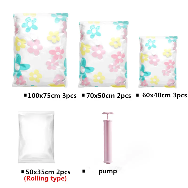 DR.STORAGE 10pcs Vacuum Bags for Clothes Travel Compression Bags with Pump Wardrobe Closet Organizer Packaging for Bedding
DR.STORAGE 10pcs Vacuum Bags for Clothes Travel Compression Bags with Pump Wardrobe Closet Organizer Packaging for Bedding