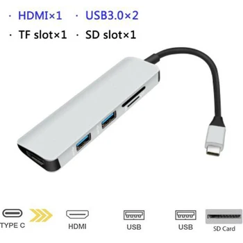 5 in 1 USB C HUB Type C to USB 3.0 HUB 4K HDMI SD/TF Card Reader Adapter for Samsung Galaxy S9/S8 Huawei P20 Pro Type C USB HUB
5 in 1 USB C HUB Type C to USB 3.0 HUB 4K HDMI SD/TF Card Reader Adapter for Samsung Galaxy S9/S8 Huawei P20 Pro Type C USB HUB