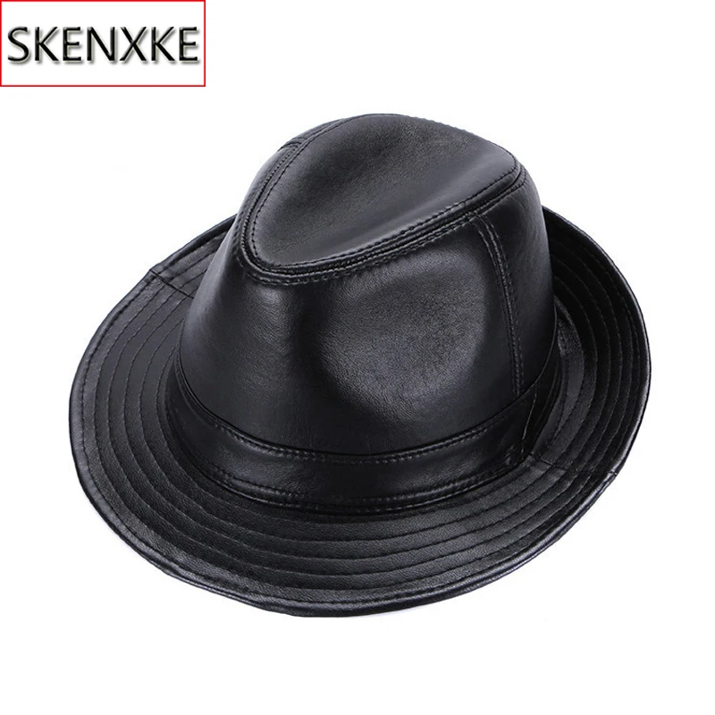 New Men Real Sheepskin Leather Fedoras Cap Winter Male 100% Natural Real Sheepskin Leather Caps Real Leather Top Hat Cowboy Hats
New Men Real Sheepskin Leather Fedoras Cap Winter Male 100% Natural Real Sheepskin Leather Caps Real Leather Top Hat Cowboy Hats