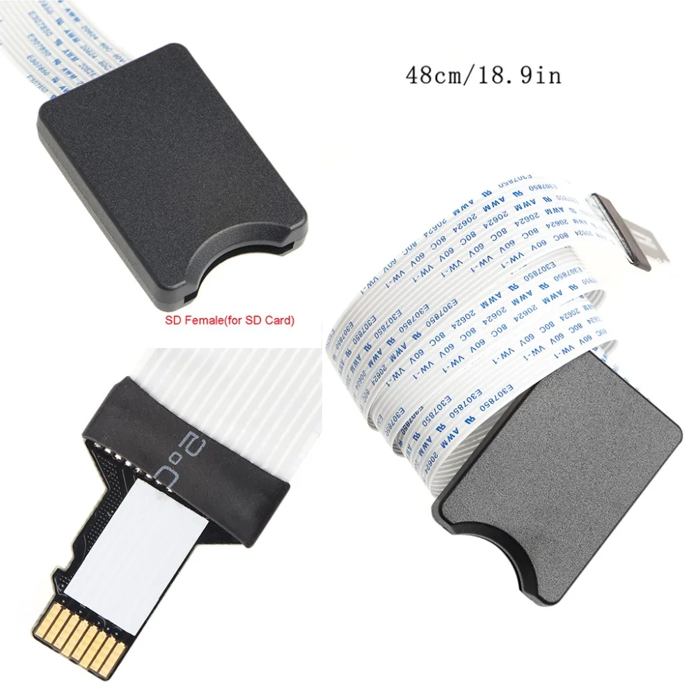 

TF Micro SD Male To SD Female SDHC SDXC Flexible Extension Adapter Cable Extender For Car GPS TV 48cm/60cm