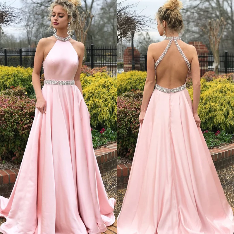 New Fashion Sexy Backless Party Dress Women Halter Sleeveless Sequine Dresses Pink Long Dress Elegant A Line Maxi Dress Vestidos
New Fashion Sexy Backless Party Dress Women Halter Sleeveless Sequine Dresses Pink Long Dress Elegant A Line Maxi Dress Vestidos