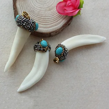 5pcs Paved rhinestone Crystal Caps,Wolf Tooth shape Pendant Charm Fit Various Fashion Necklace Jewelry Handmade PD14
5pcs Paved rhinestone Crystal Caps,Wolf Tooth shape Pendant Charm Fit Various Fashion Necklace Jewelry Handmade PD14