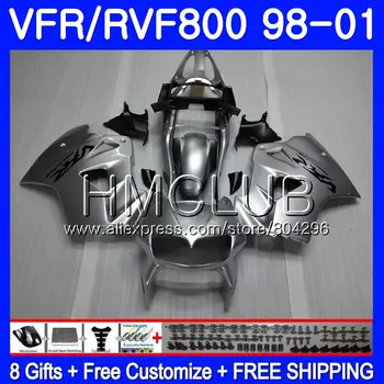 

Body For HONDA VFR800R Interceptor Gloss silver VFR800RR 98 99 00 01 78HM.11 VFR 800RR 800 RR VFR800 1998 1999 2000 2001 Fairing