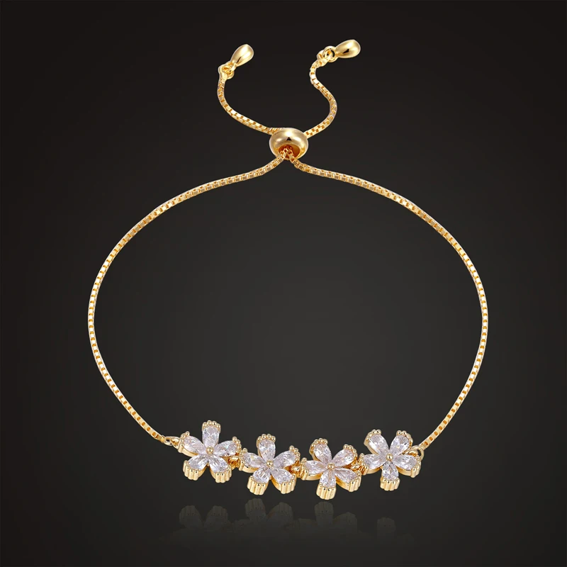 Lanyika Lovely Flowers Sparkling Zircon Telescopic Lock Bracelet Adjustable Bangle for Girl Daily Birthday Popular Best Gift
Lanyika Lovely Flowers Sparkling Zircon Telescopic Lock Bracelet Adjustable Bangle for Girl Daily Birthday Popular Best Gift