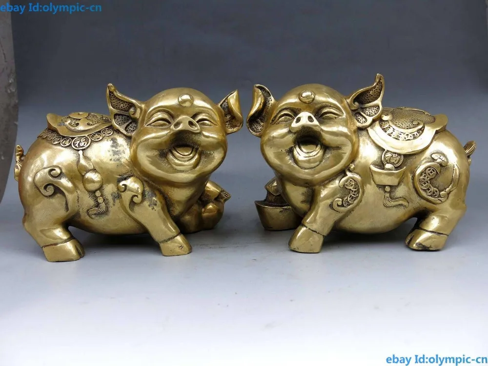 China Brass Copper Animal Feng shui Yuan Bao Wealth Money Pig A Pair Statue Garden Bronze copper Decoration real Brass
China Brass Copper Animal Feng shui Yuan Bao Wealth Money Pig A Pair Statue Garden Bronze copper Decoration real Brass