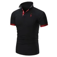 Mens T Shirt Brands 2018 Male Short Sleeve Casual Slim Solid Color Embroidery Deer Pattern T-Shirt Men 5XL image