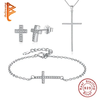 BELAWANG Classic 925 Sterling Silver Cross Jewelry Sets for Women Luxury Crystal Wedding Engagement Bride Jewelry Accessories
BELAWANG Classic 925 Sterling Silver Cross Jewelry Sets for Women Luxury Crystal Wedding Engagement Bride Jewelry Accessories