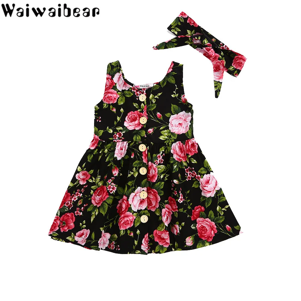 Waiwaibear Baby Kids Girls Dresses Kids Sleeveless Dresses Costumes Clothes With Button Princess Dress Matched Headband Summer
Waiwaibear Baby Kids Girls Dresses Kids Sleeveless Dresses Costumes Clothes With Button Princess Dress Matched Headband Summer