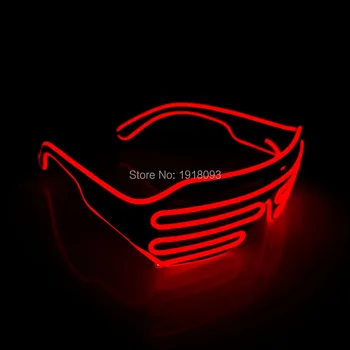 Bright Color Red LED EL Wire Glasses Neon LED Light Up Shutter Glasses Powered by2-AA batteries Festival Party Holiday Lighting
Bright Color Red LED EL Wire Glasses Neon LED Light Up Shutter Glasses Powered by2-AA batteries Festival Party Holiday Lighting