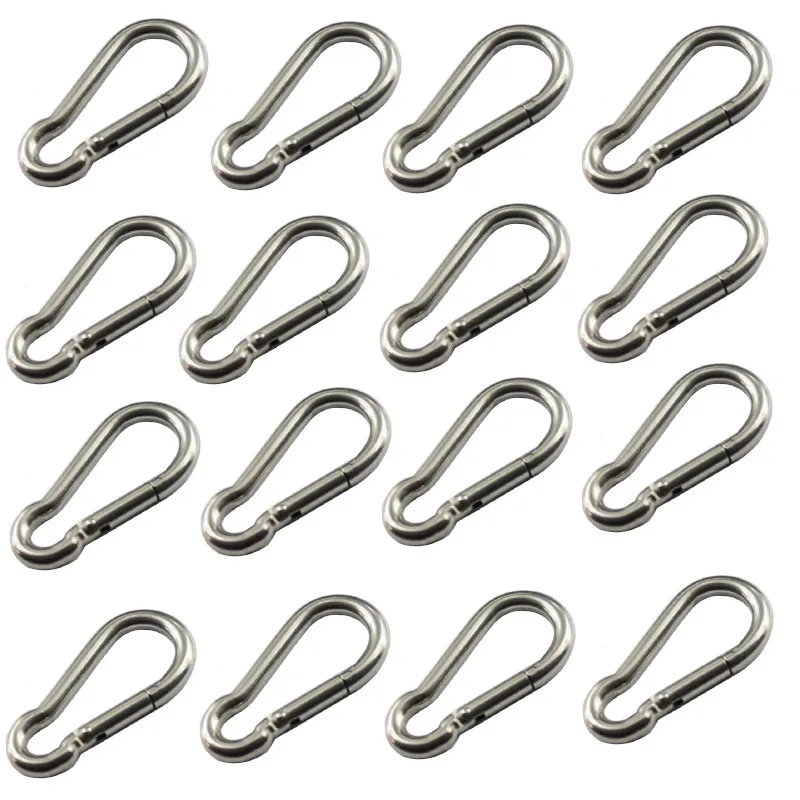 16pcs 4mm*40mm stainless steel carabiner snap hook Spring hooks spring clip marine hardware Keychain Quick Link Lock Buckle
16pcs 4mm*40mm stainless steel carabiner snap hook Spring hooks spring clip marine hardware Keychain Quick Link Lock Buckle
