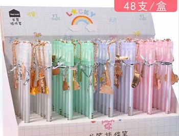new korea bookmark pendant gel pen cartoon stationery prize kawaii student pen office writing black neutral ink pen 48pc/lot
new korea bookmark pendant gel pen cartoon stationery prize kawaii student pen office writing black neutral ink pen 48pc/lot
