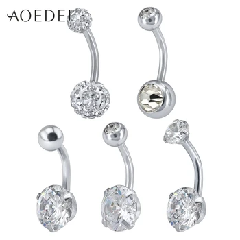 AOEDEJ 5pcs/lot CZ Crystal Navel Ring Belly Piercing Nombril Stainless Steel Bell Button Rings Piercings Omblig Navel Piercings
AOEDEJ 5pcs/lot CZ Crystal Navel Ring Belly Piercing Nombril Stainless Steel Bell Button Rings Piercings Omblig Navel Piercings
